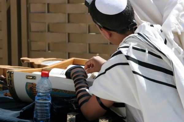 Reading-Torah Scroll-Western Wall-Bar Mitzvah-young man