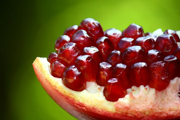 The seeds of the pomegranate.