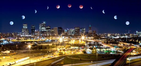 A time lapse shot of the Blood Moon at Pesach (Passover). (Photo: Cass Letson)