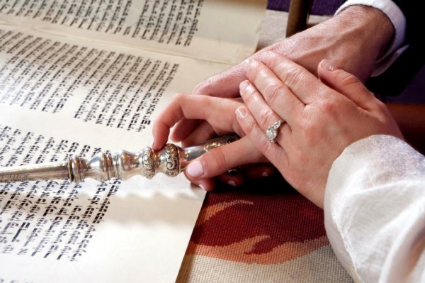 Torah scroll and yad (Torah pointer)