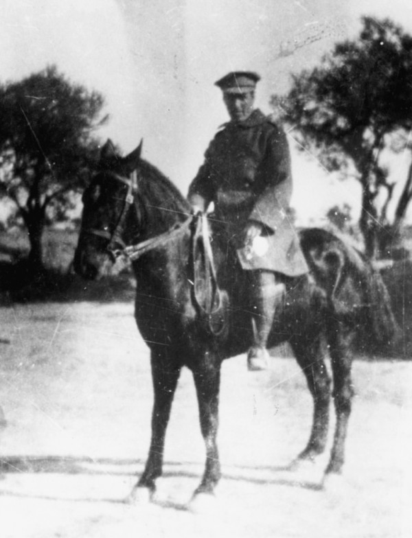 Joseph Trumpeldor in uniform as a Zion Mule Corps officer in Gallipoli.