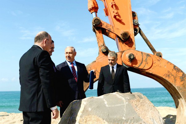 Ashodod-laying corner stone-new port- Netanyahu