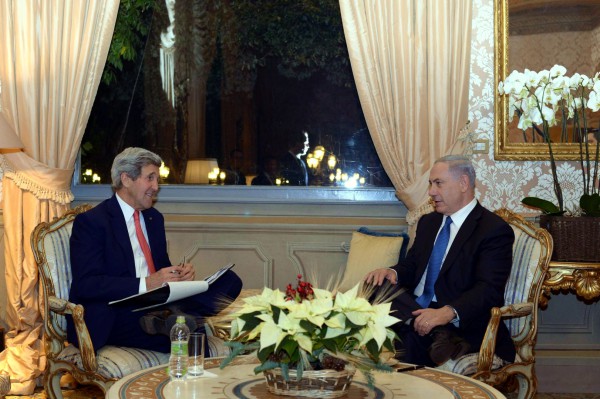 Netanyahu-Kerry-Rome-Palestinian UN Bid