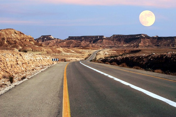 Full moon in Israel's Negev Desert