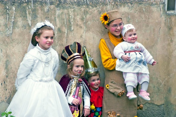 Israeli children dress in costumes for Purim