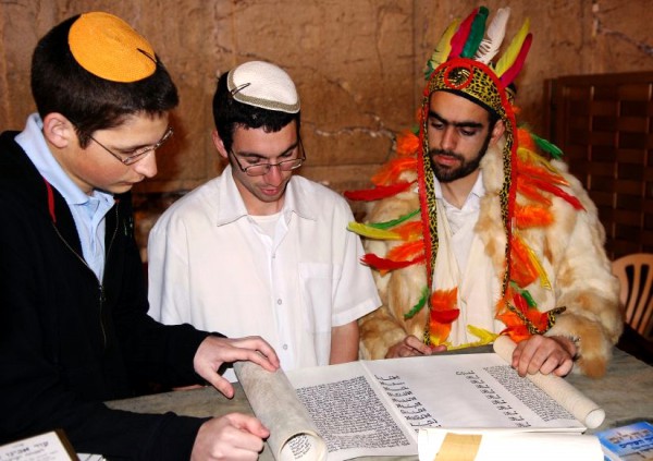 Reading Esther at the Western (Wailing) Wall on Purim