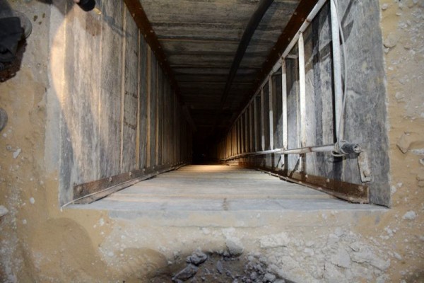 One of many Hamas terrorist tunnels uncovered during Operation Protective Edge last summer.  (MFA photo)