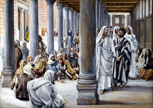 Yeshua Walks in the Portico of Solomon, by James Tissot