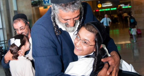 The Karni children were reunited this week with their parents at Ben Gurion Airport, Israel, in a covert operation  (Jewish Agency photo by Moshik Brin)