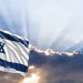 flag of Israel with clouds